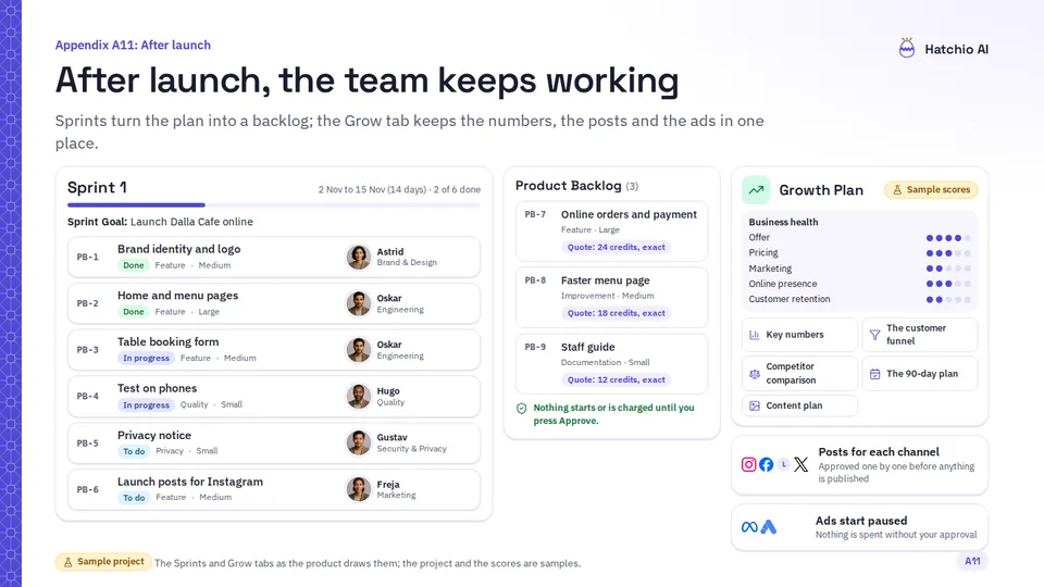 Slide 30 di 30: Appendice A11: dopo il lancio, gli sprint e la scheda Crescita