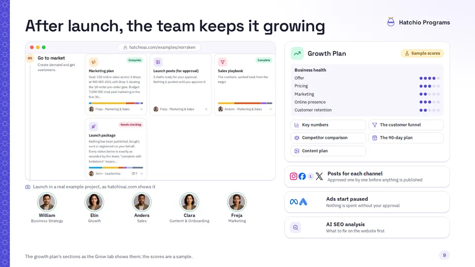 Slide 9 di 18: Grow after launch
